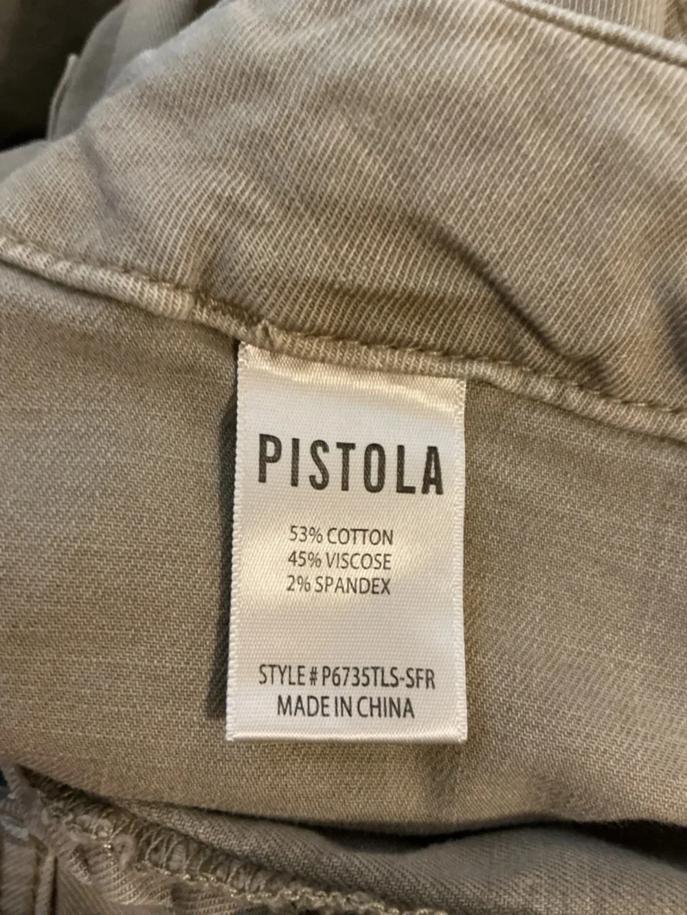 🌺Pistola Taupe Fold Button Back Pockets Utility Pants